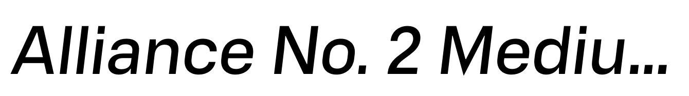Alliance No. 2 Medium Italic